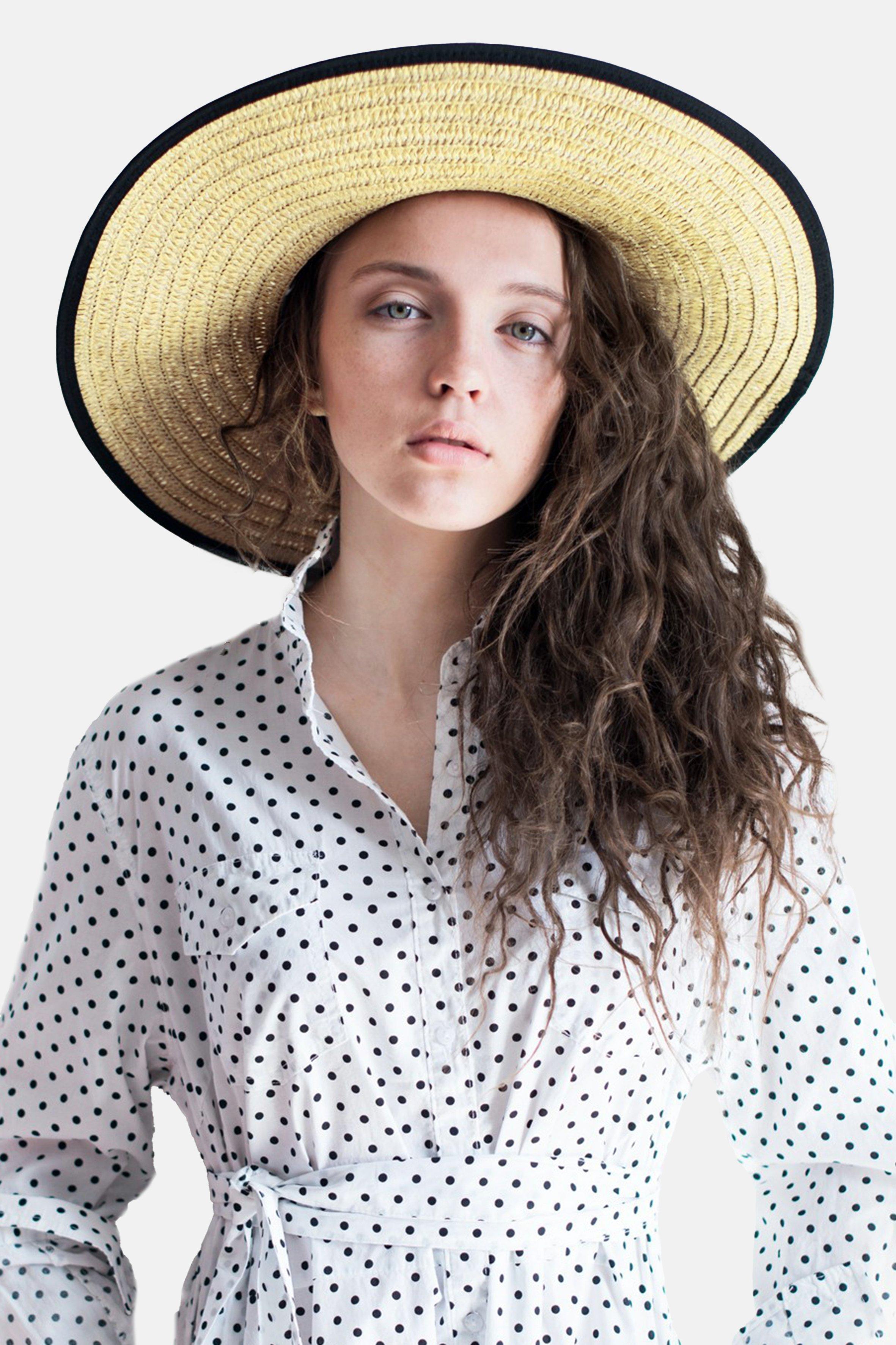 Hats Stripe Detail Womens Sun Hat Hot Squash